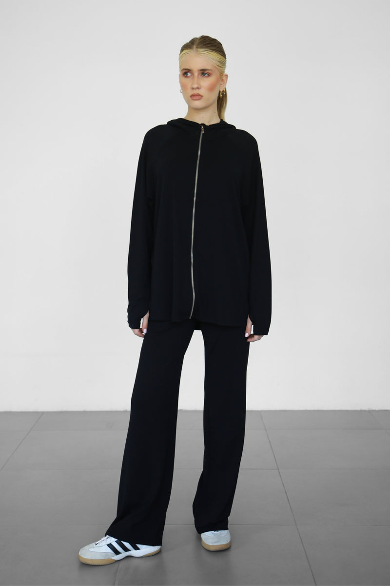 Modalite Zip-up Hoodie - Black