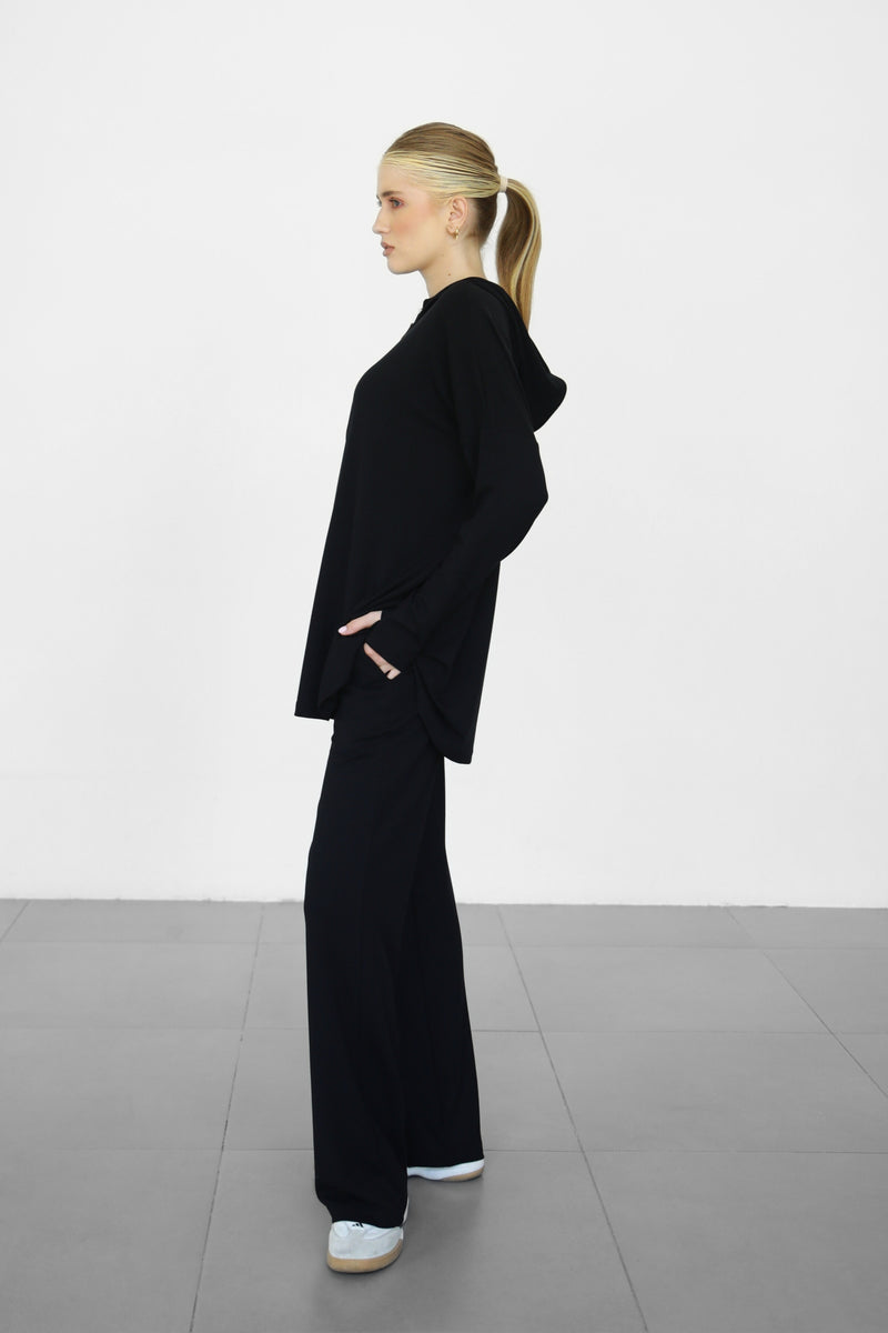 Modalite Flare Sweatpants - Black