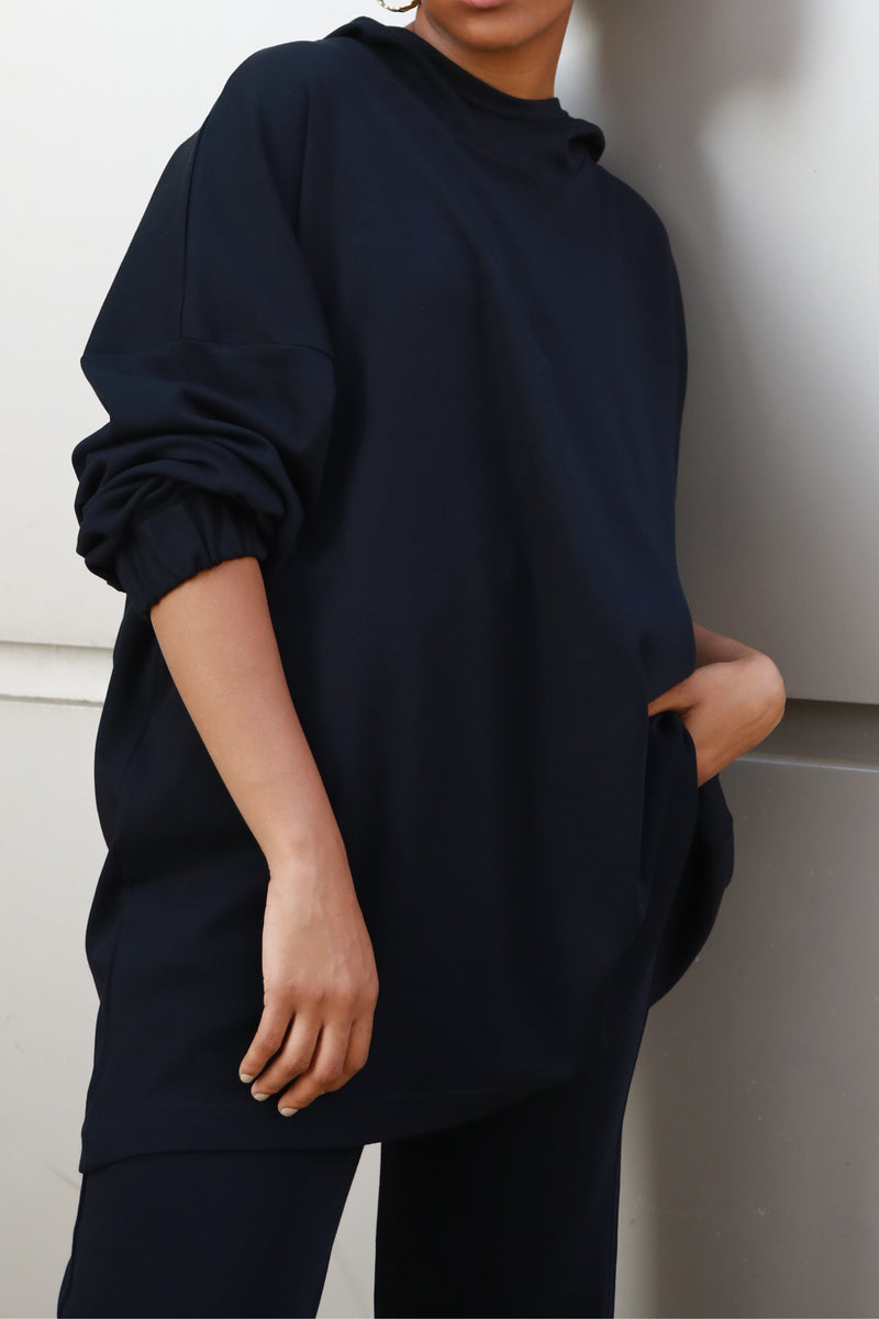 Hoodie Lounge Set - Black