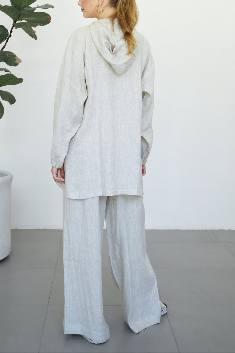 Linen Wide Pants - Buttercream