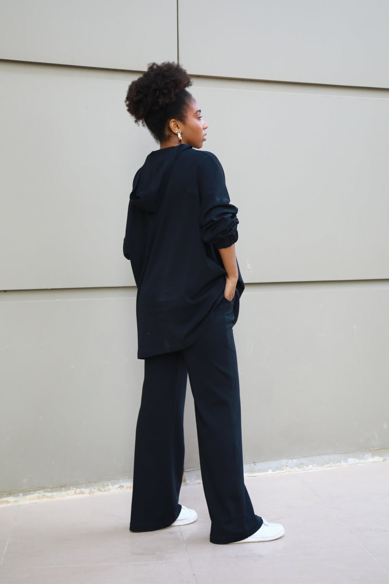 Hoodie Lounge Set - Black