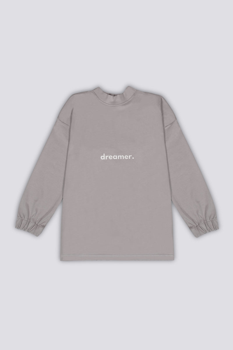 Dreamer Longsleeve T-shirt - Greige & White
