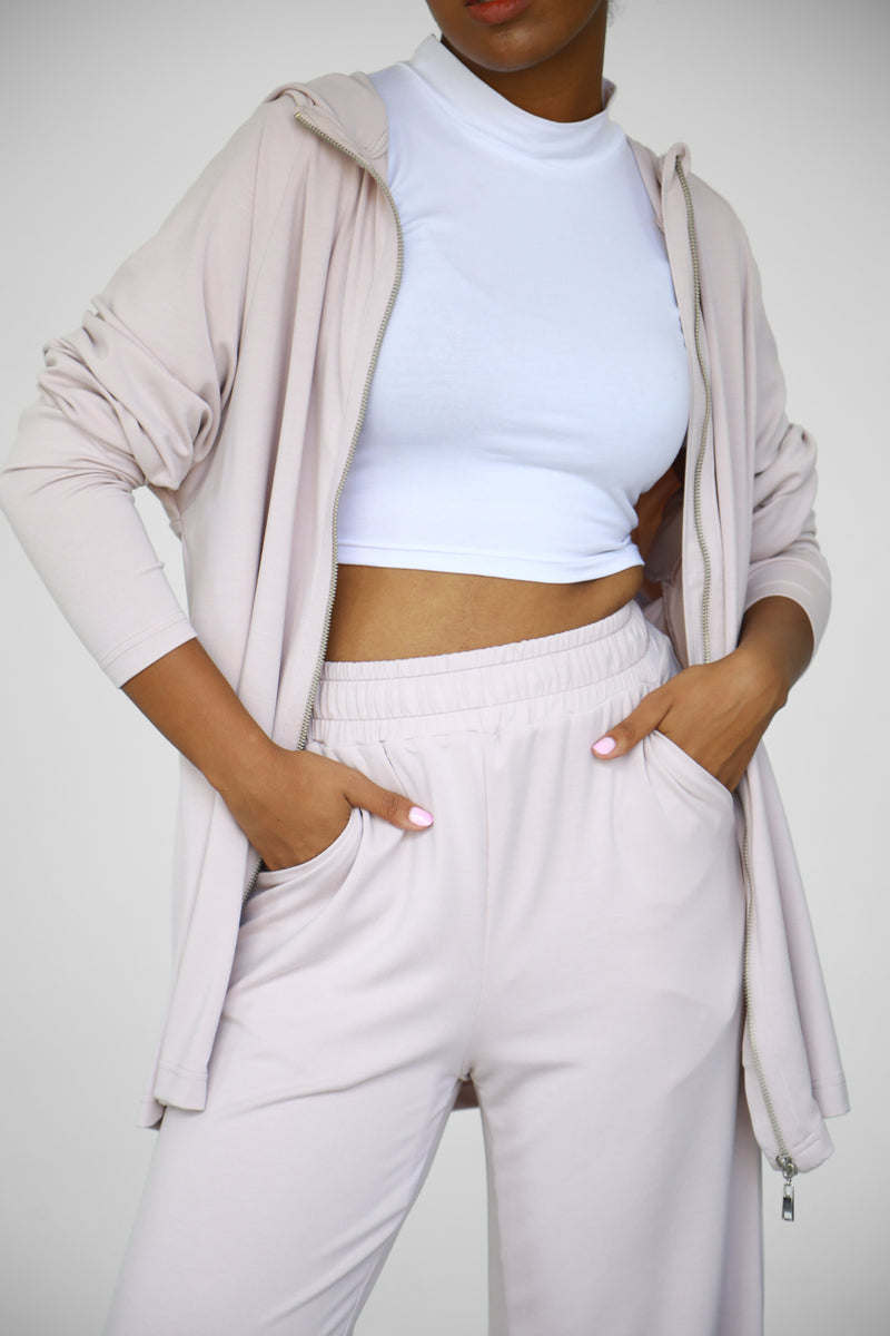 Modalite Zip-up Hoodie - Rosewater