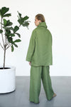 Gaia Linen Blouse - Matcha