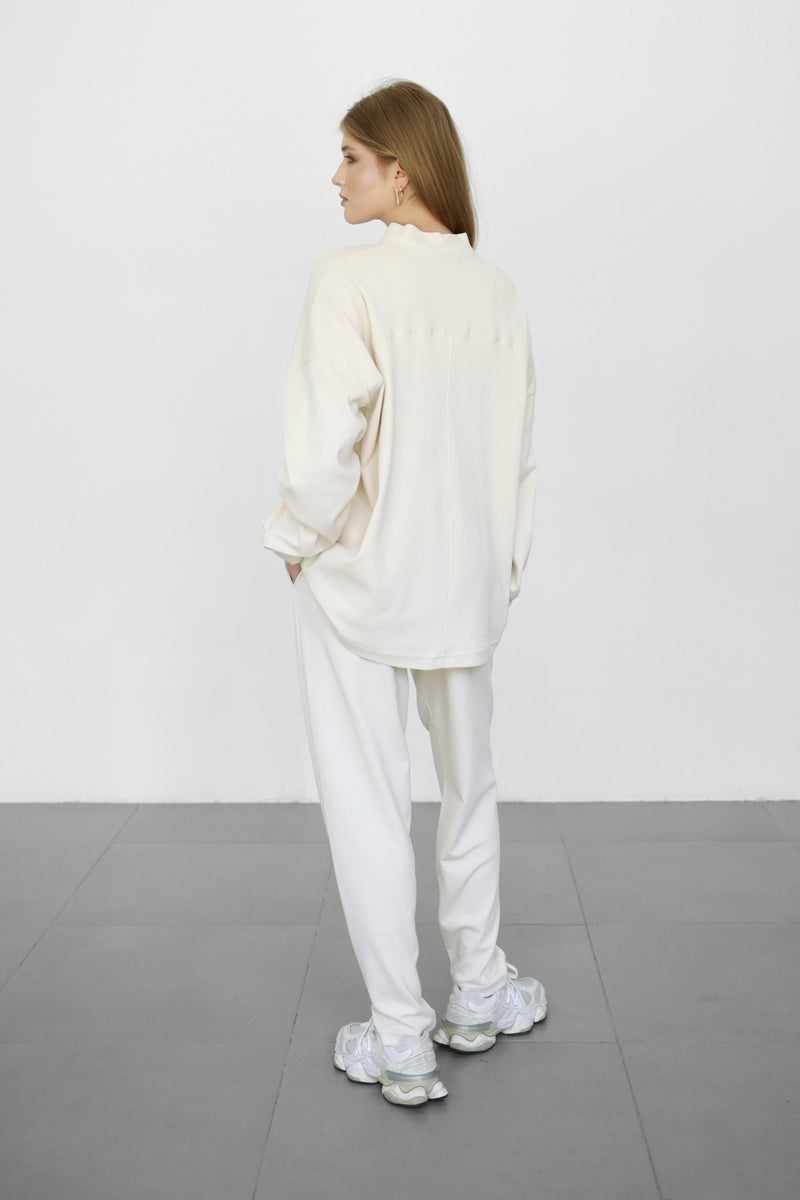 Half-Zip Lounge Set - Vanilla