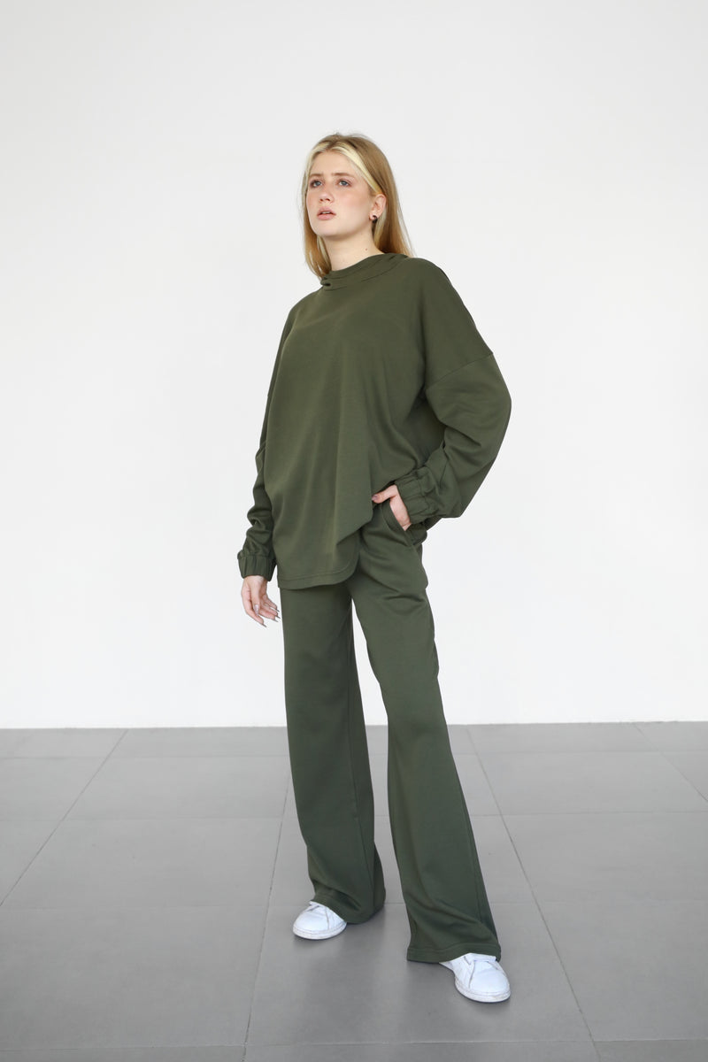 Hoodie Lounge Set - Military