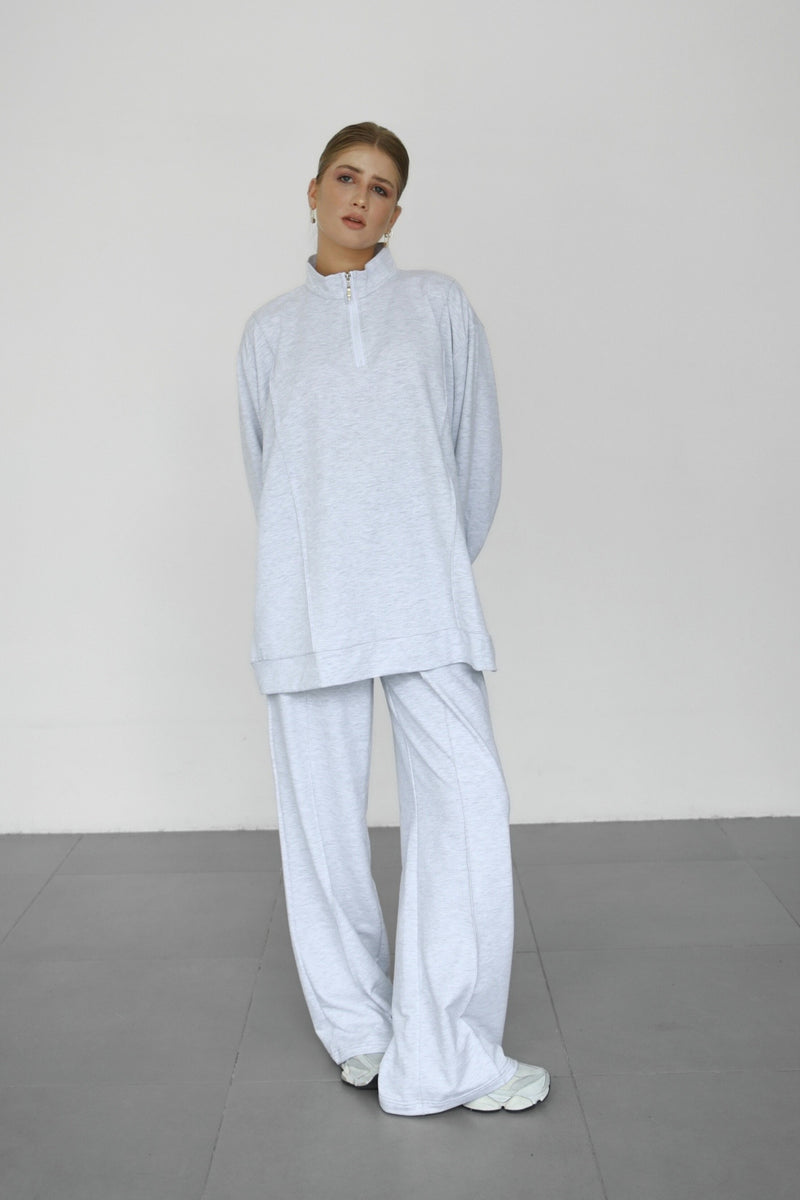 Anya Co-ord Set - Grey Melange
