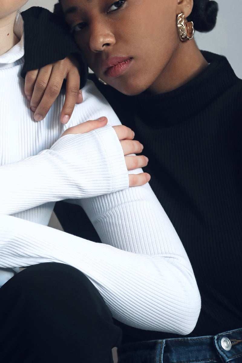 Ribbed Cotton Bodysuit - White