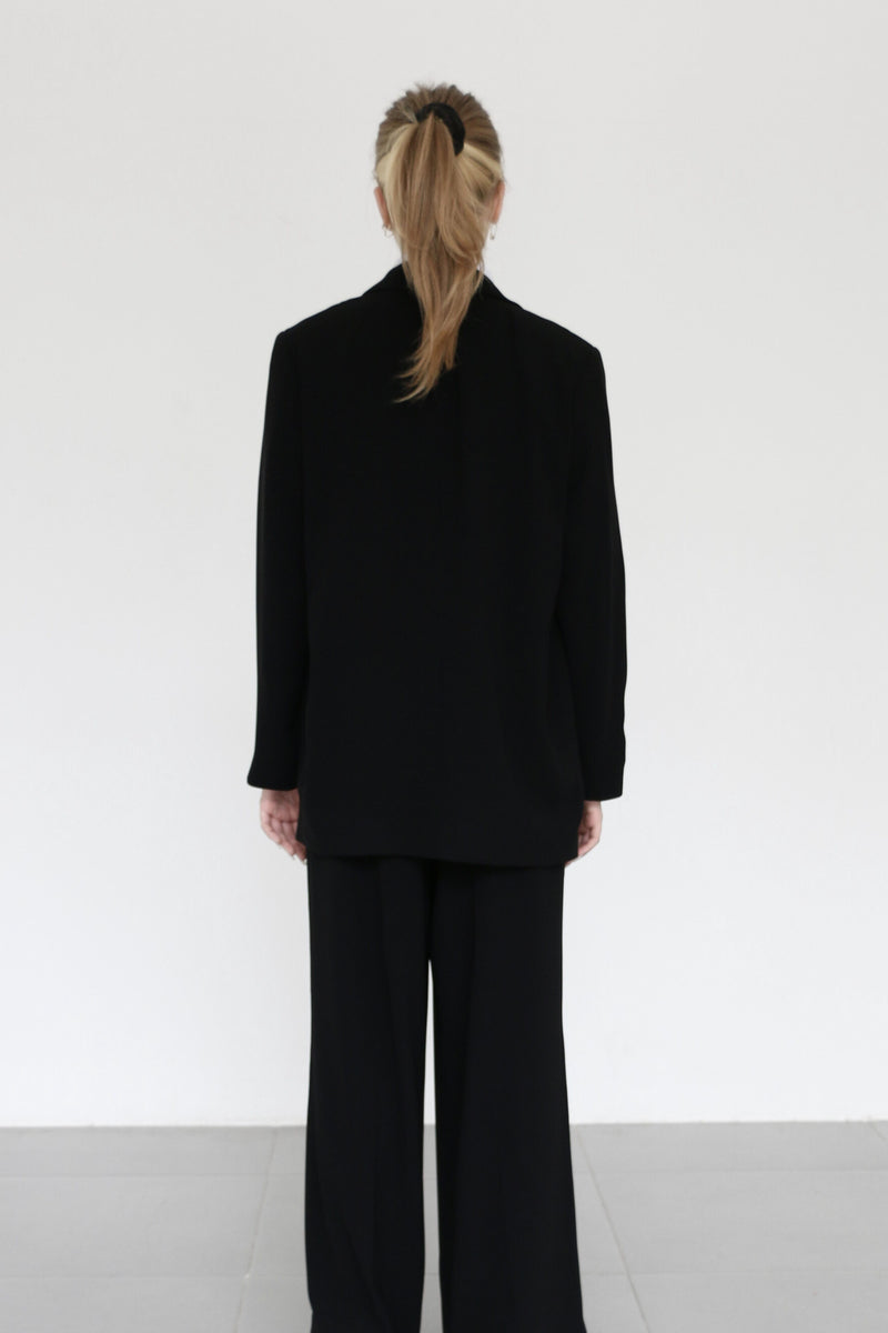 Athena Blazer - Black Crepe