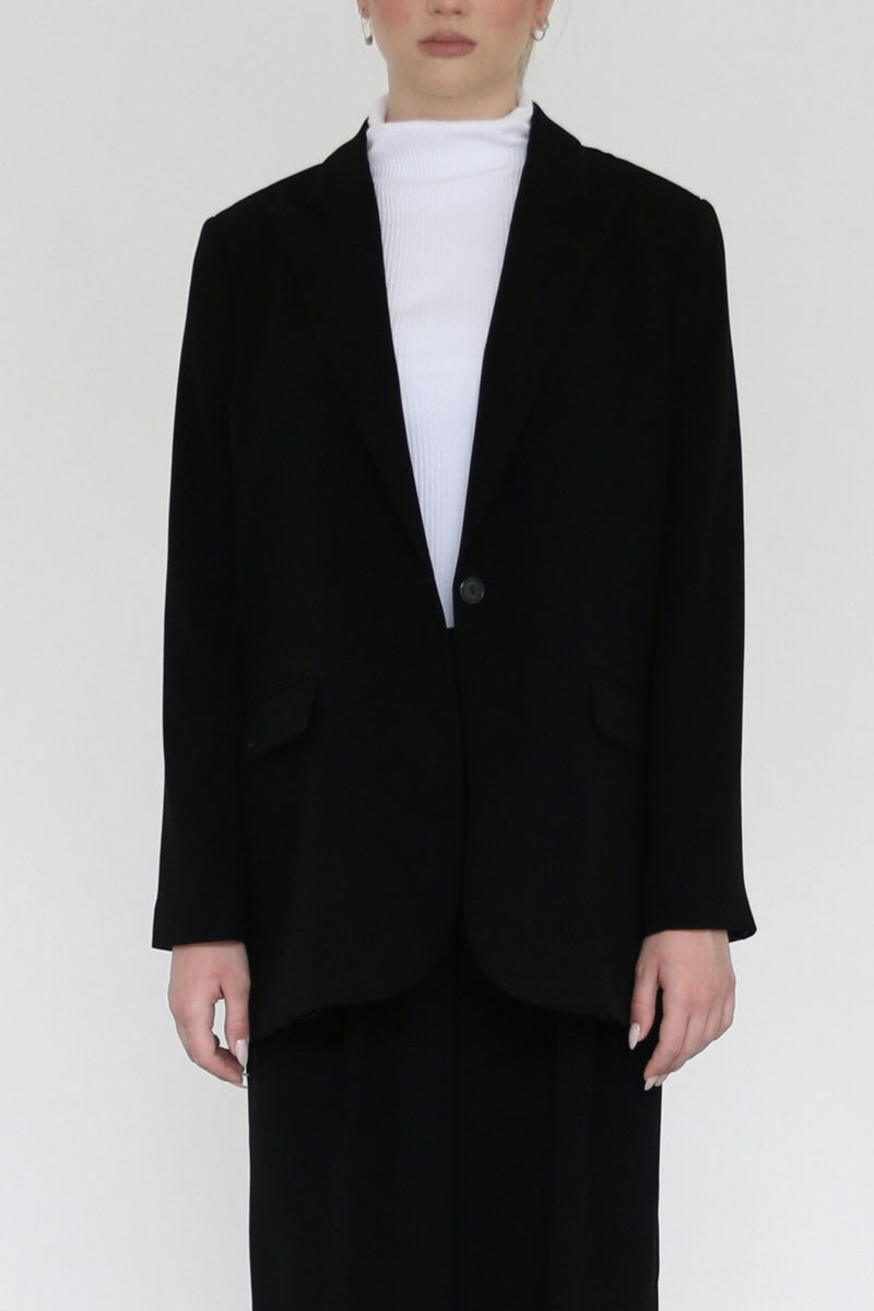 Athena Blazer - Black Crepe