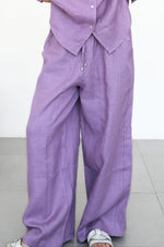 Linen Wide Pants - Iris