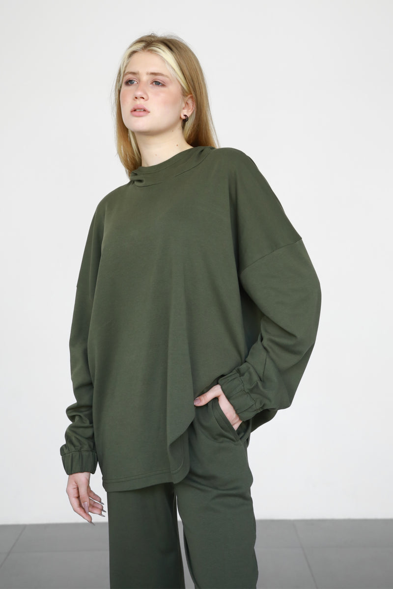 Hoodie Lounge Set - Military