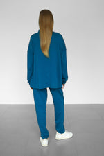 Half-Zip Lounge Set - Teal