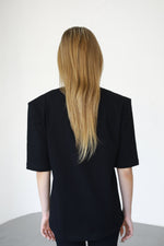 Padded Cotton T-shirt - Black