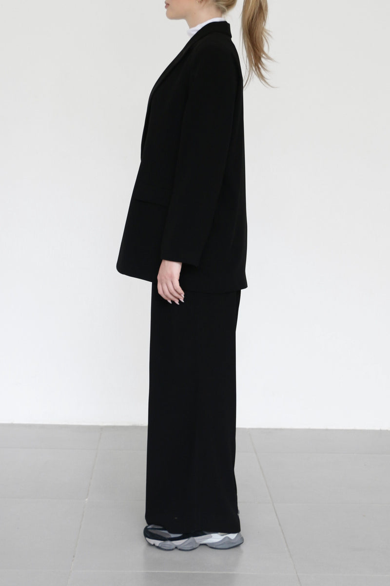 Athena Blazer - Black Crepe