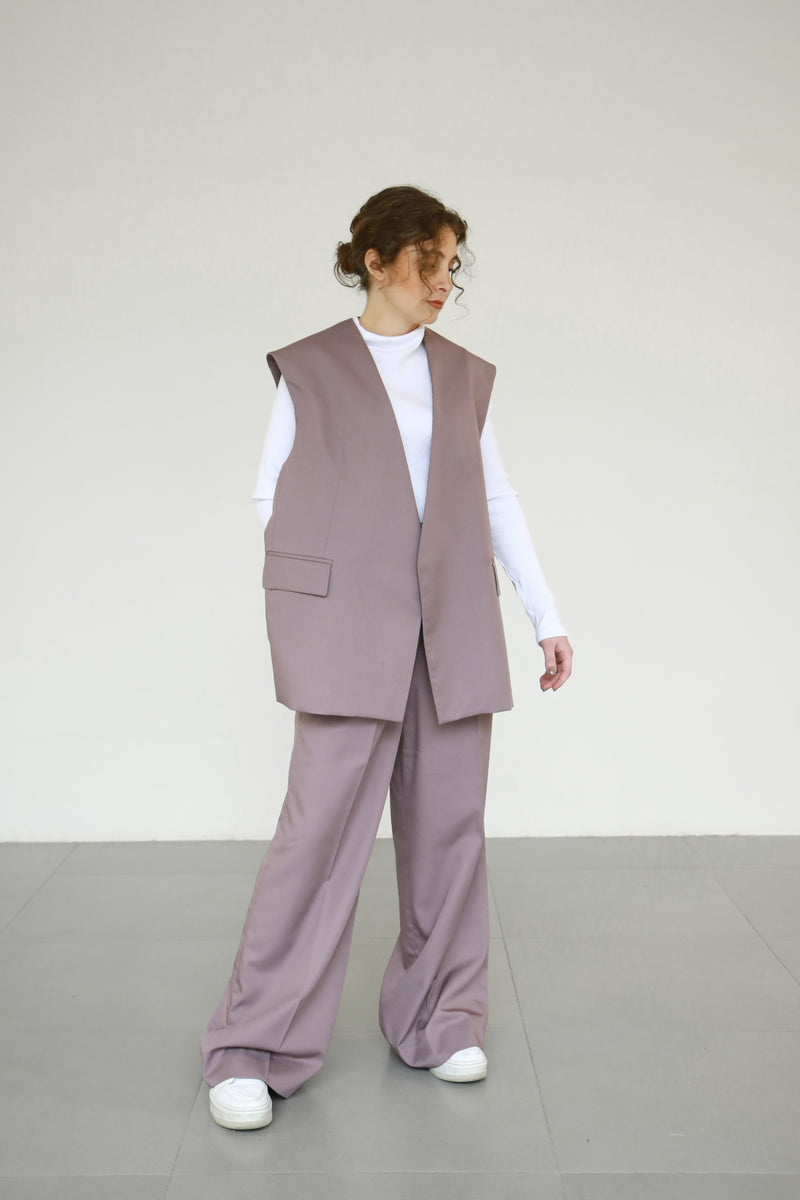 Thalia Vest- Mauve