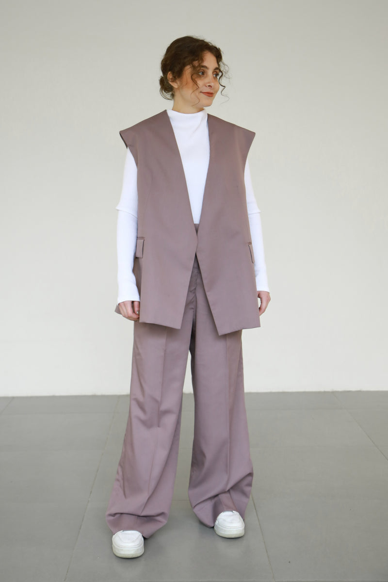 Thalia Vest- Mauve