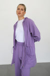 Light Waisted Zip-Up Hoodie - Amethyst