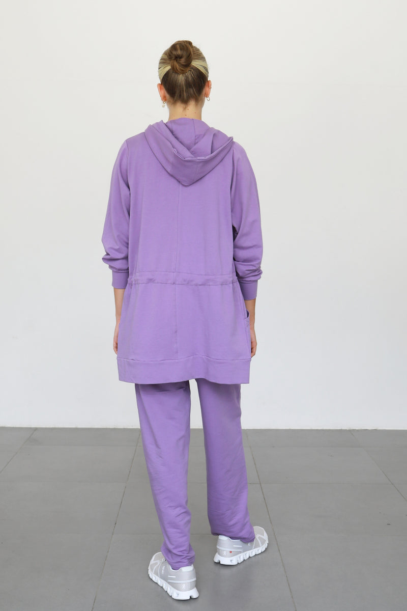 Light Waisted Zip-Up Hoodie - Amethyst
