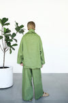 Gaia Linen Blouse - Matcha