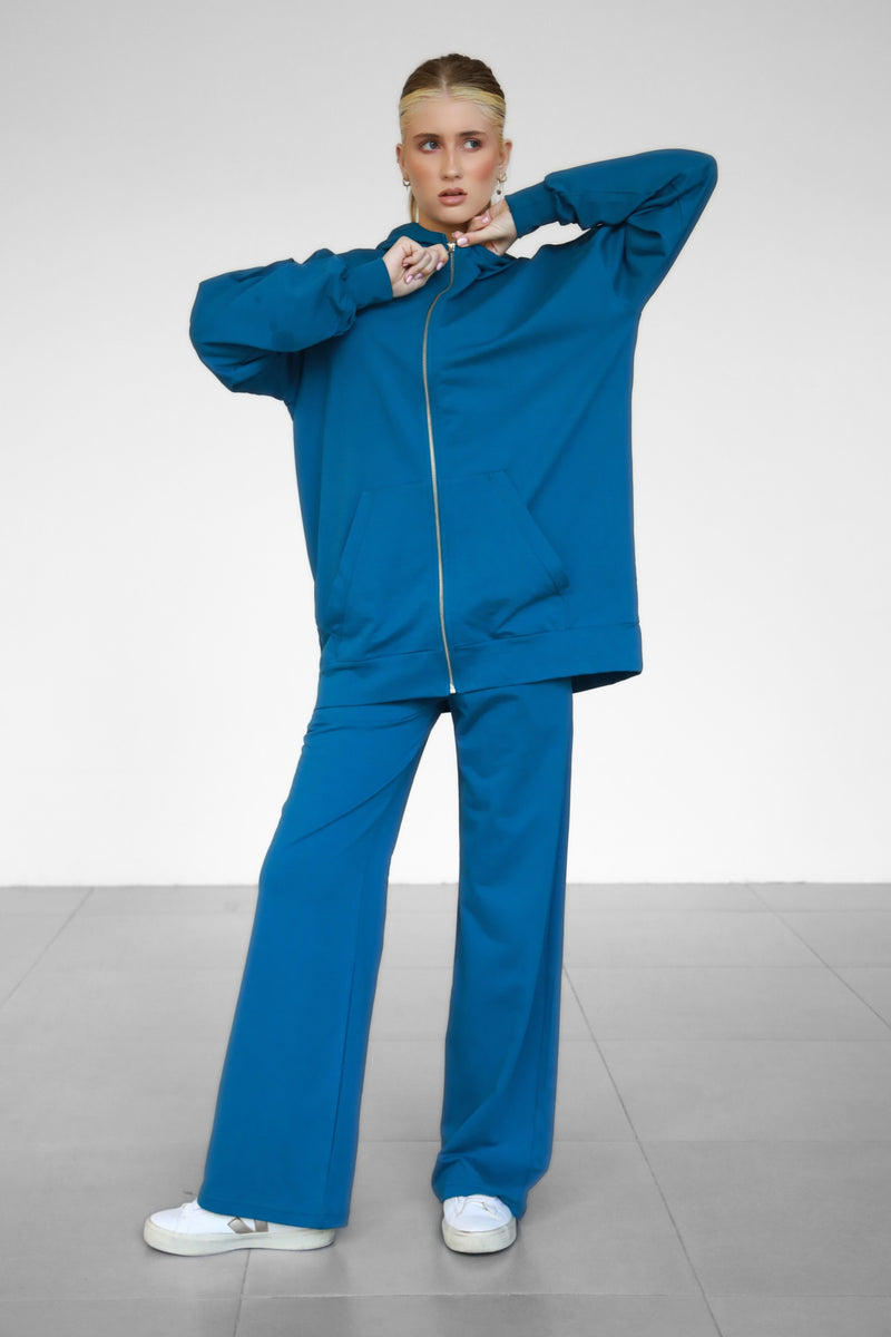 Light Zip-Up hoodie - Teal