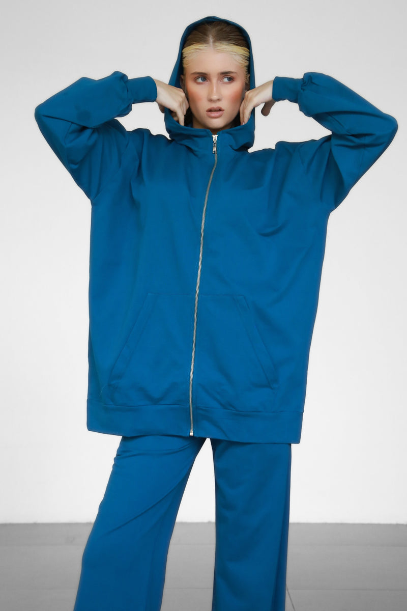 Light Zip-Up hoodie - Teal