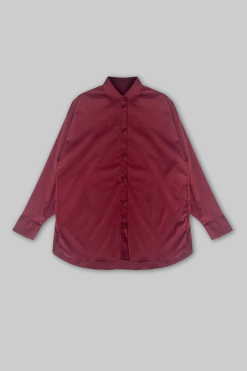 Basic Poplin Shirt - Burgundy