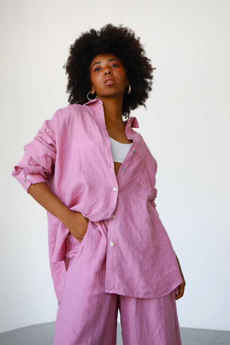 Linen Shirt - Cherry Blossom