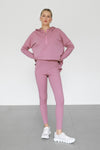 Ribbed Leggings With Pockets - Berry Nude