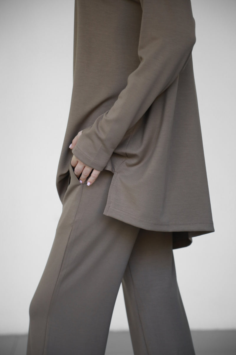 Modalite Half Zip Hoodie - Truffle
