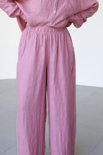 Linen Wide Pants - Cherry Blossom