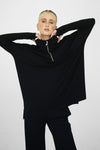 Modalite Half Zip Hoodie - Black