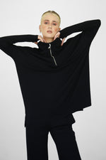 Modalite Half Zip Hoodie - Black