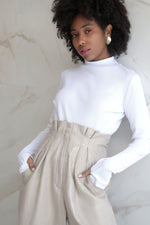 Ribbed Cotton Bodysuit - White