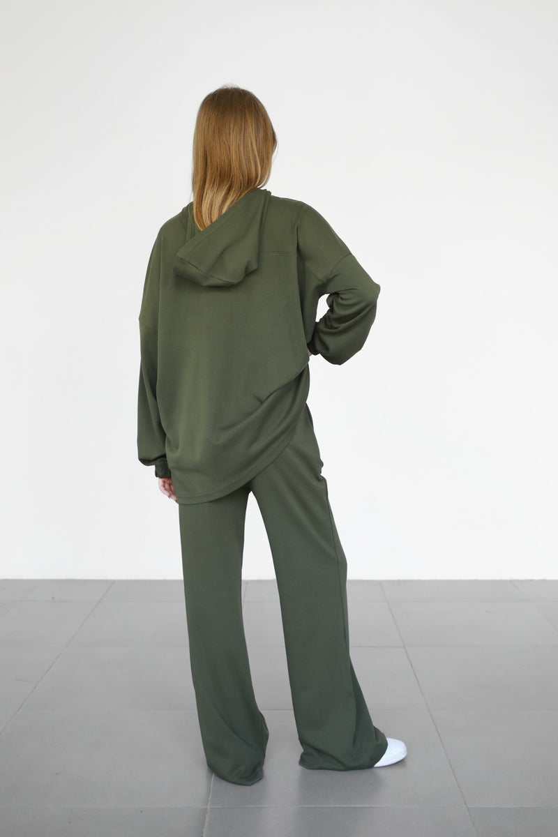 Hoodie Lounge Set - Military