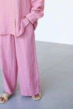 Linen Wide Pants - Cherry Blossom