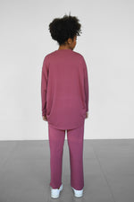 Modalite Straight Crop Sweatpants - Plum