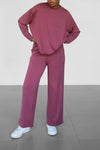 Modalite Straight Crop Sweatpants - Plum