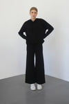 Knit Flare Pants - Black