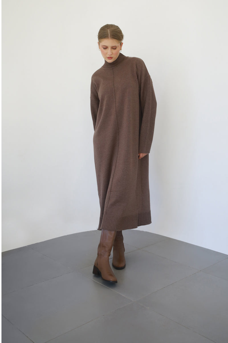 Maxi Knit Dress - Cropped - Heather Wood