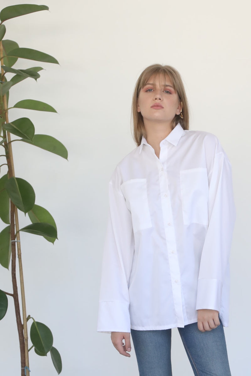 Relaxed Shirt with Pockets - White