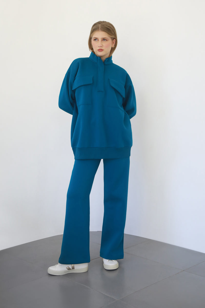Heavy Flare Sweatpants - Teal