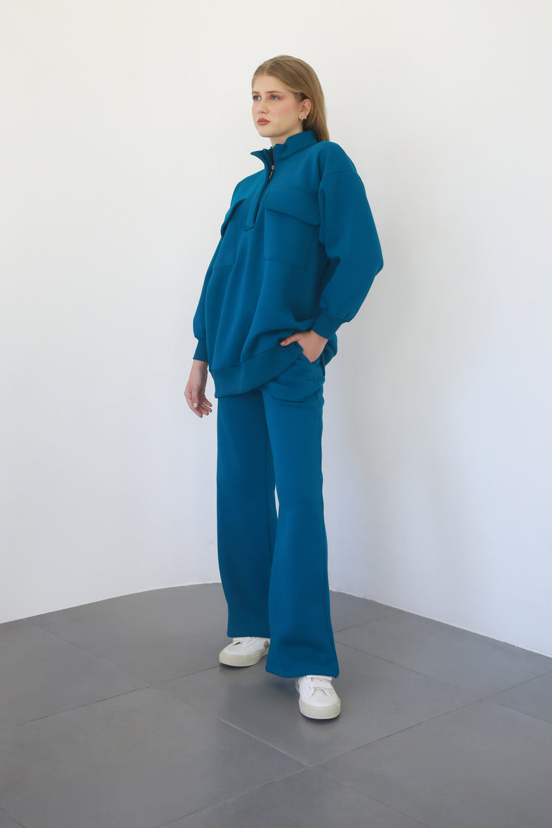 Heavy Flare Sweatpants - Teal
