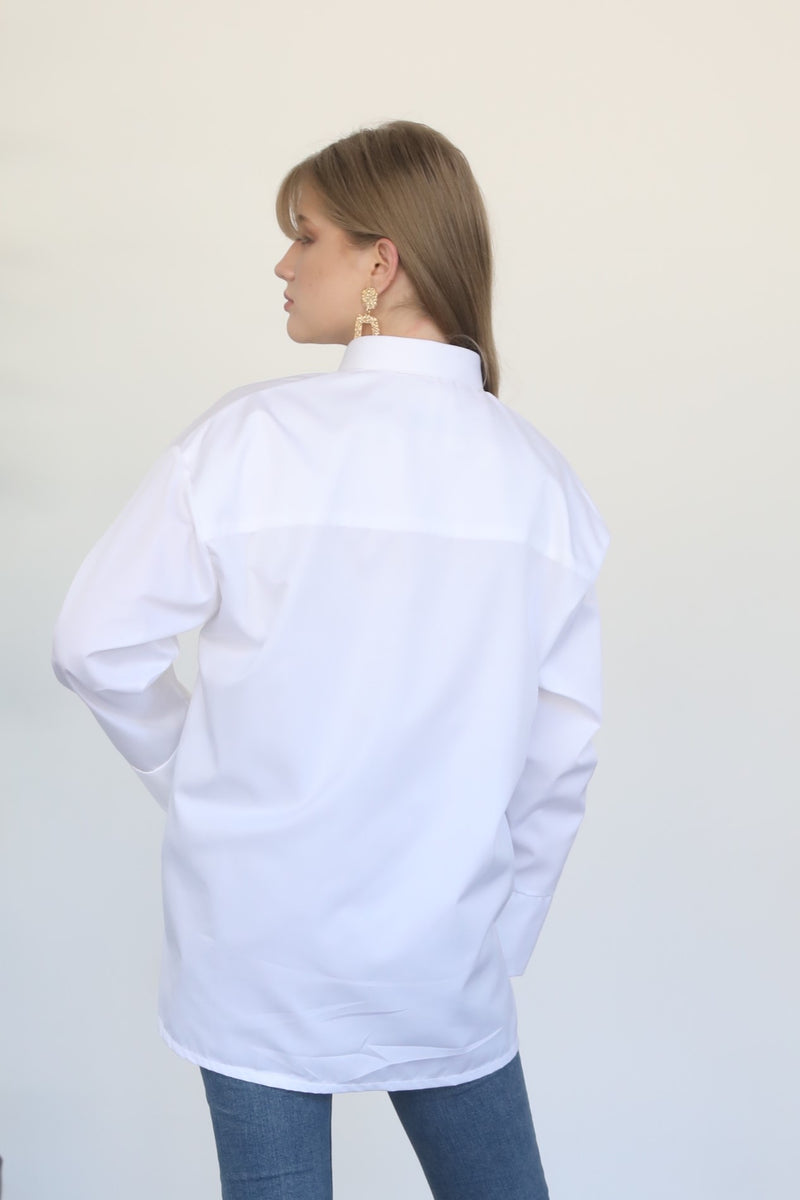 Relaxed Shirt with Pockets - White
