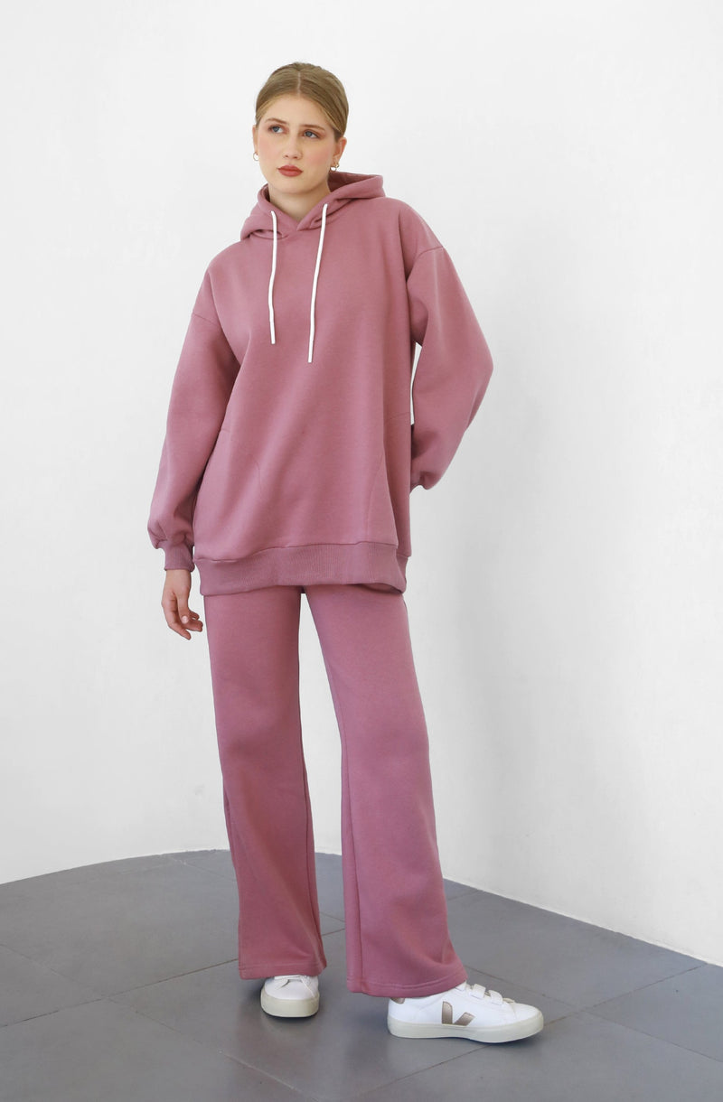 Heavy Flare Sweatpants - Berry Nude