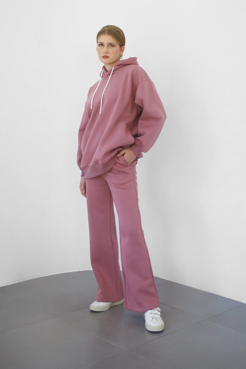 Heavy Flare Sweatpants - Berry Nude