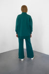 Heavy Zipper Sweatshirt With Pockets - Emerald