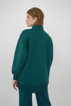 Heavy Zipper Sweatshirt With Pockets - Emerald