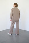 Heavy Zipper Sweatshirt With Pockets - Taupe