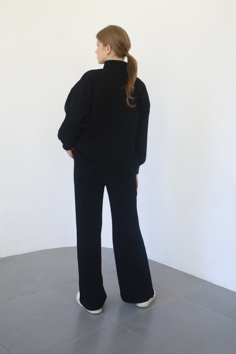 Heavy Flare Sweatpants - Black